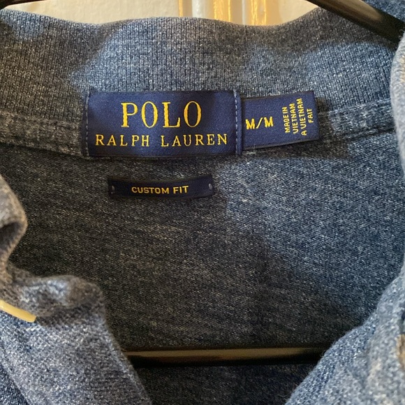 Men’s Polo by Ralph Lauren Custom Fit Navy Polo Medium EUC - Picture 3 of 4